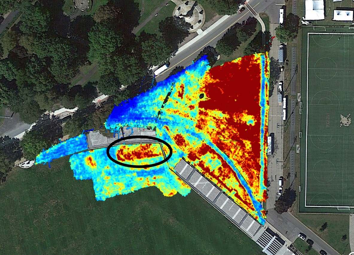 Google Map image with GPR data