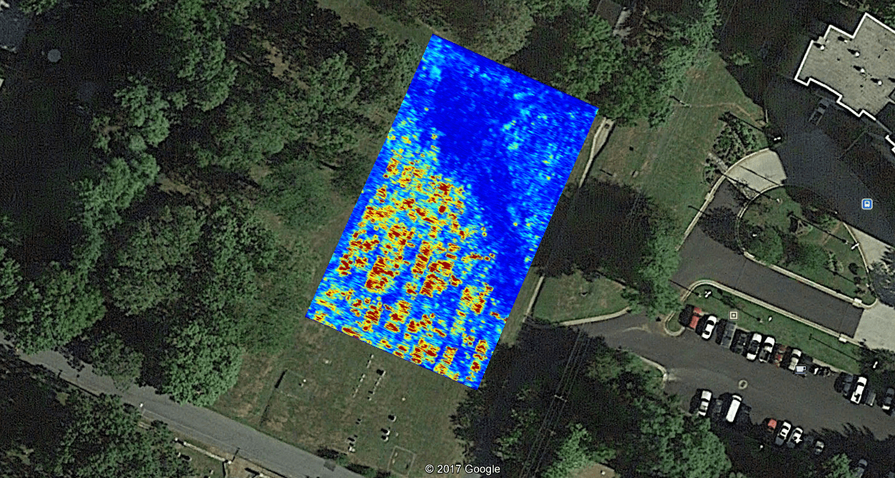 Google Map image with GPR data