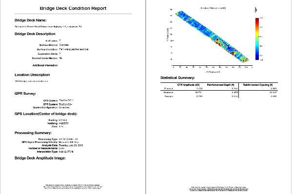 GPR bridge deck condition report
